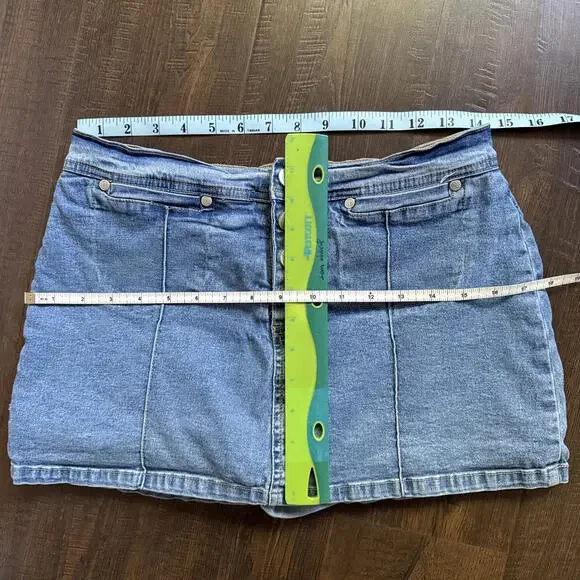 Vintage Y2k Xhilaration Denim Skort Skirt Waist 29 Cotton Blend Mini Micro Skirt